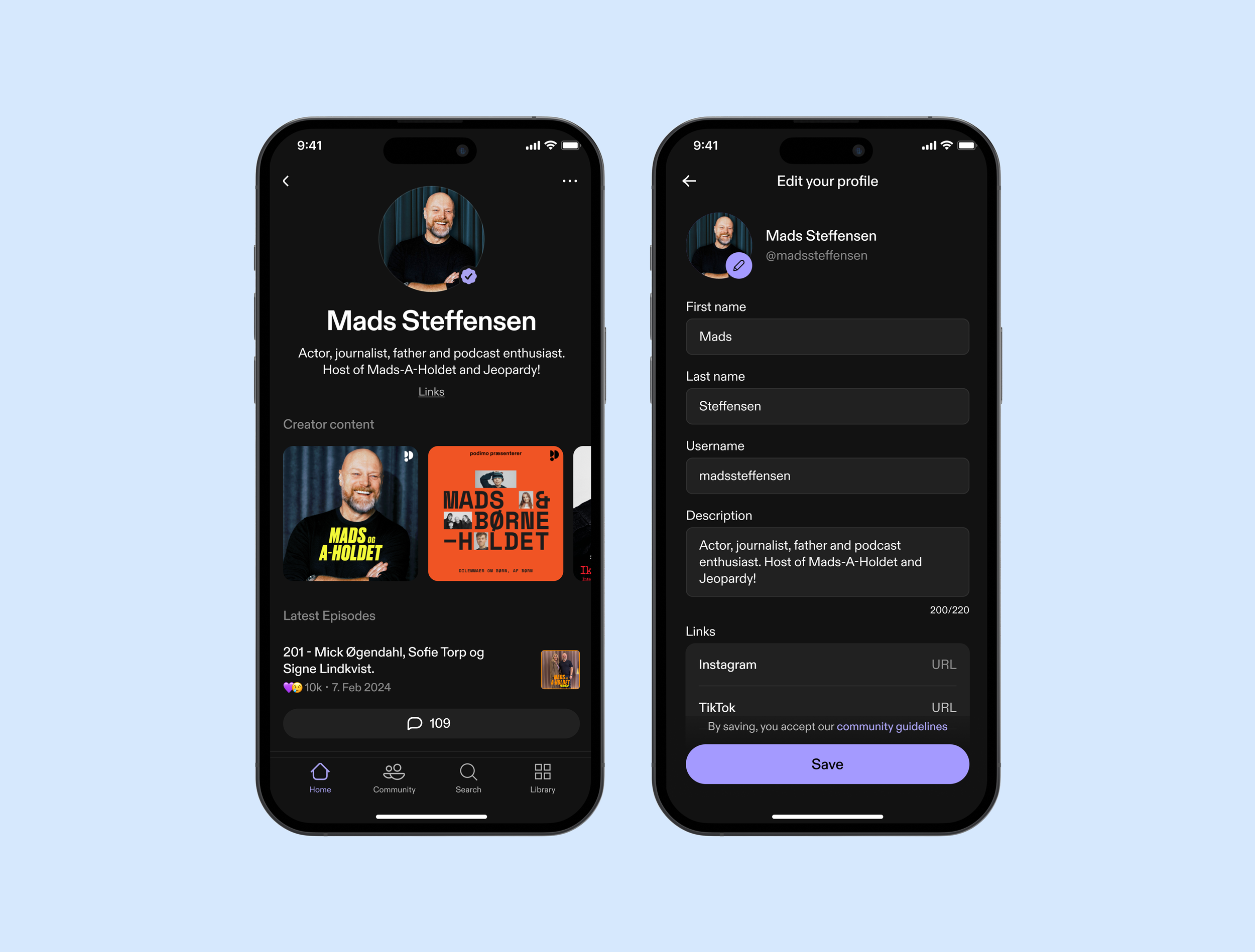 Creator profile and self-service editing tools
