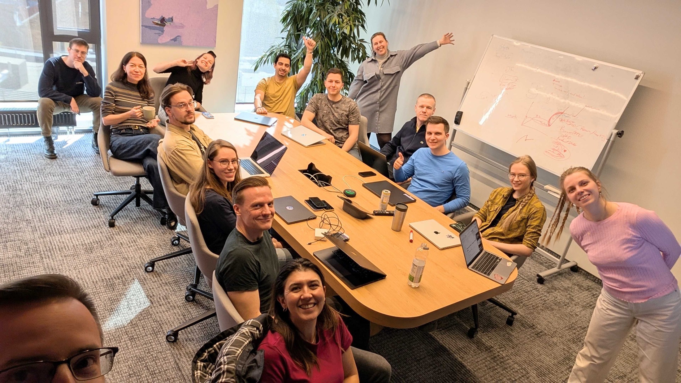 A team working together