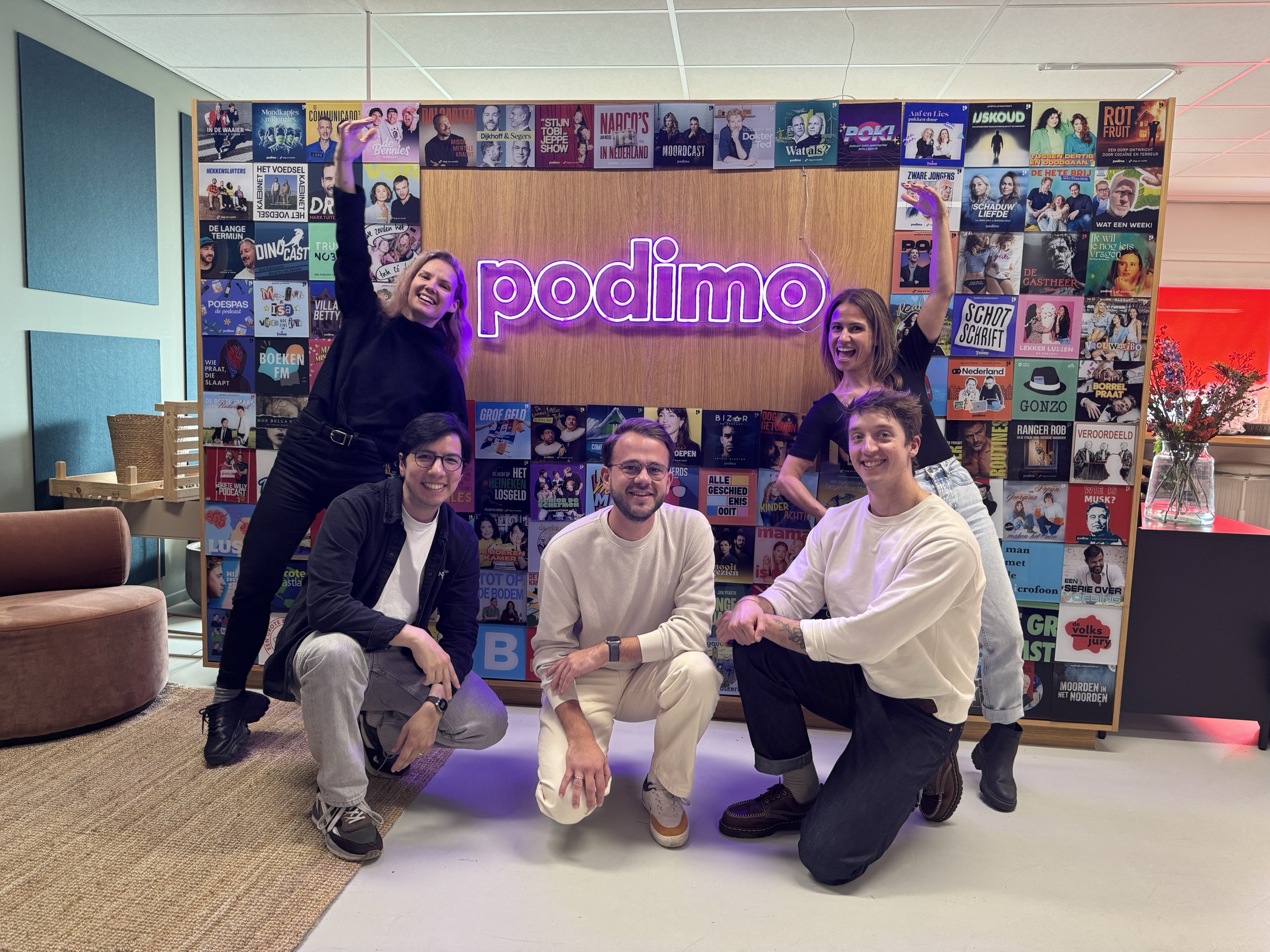 Eva with her Podimo colleagues