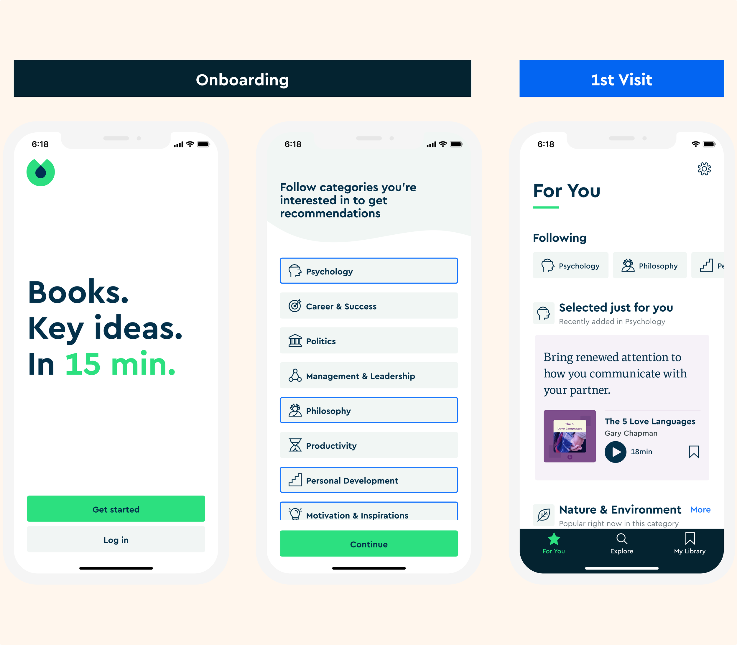 After: personalised For You screen