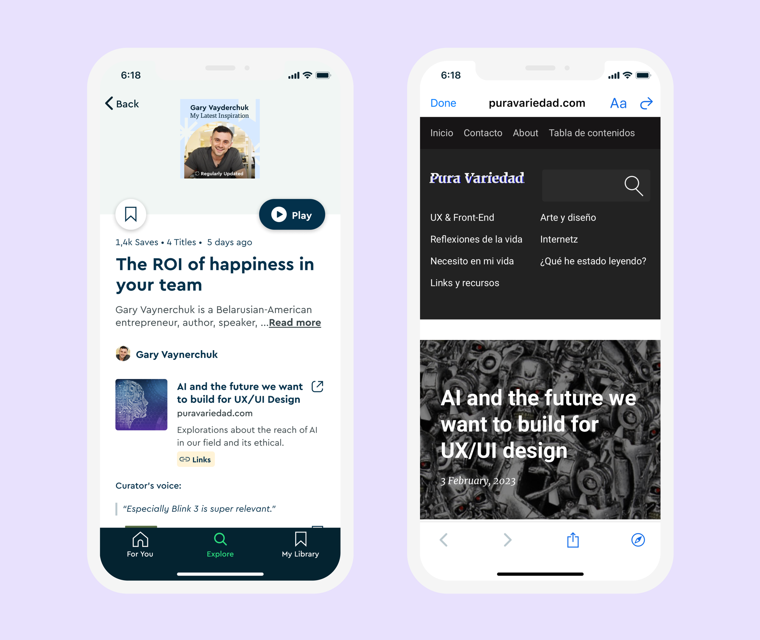 Refreshed private Space headers showing the latest titles