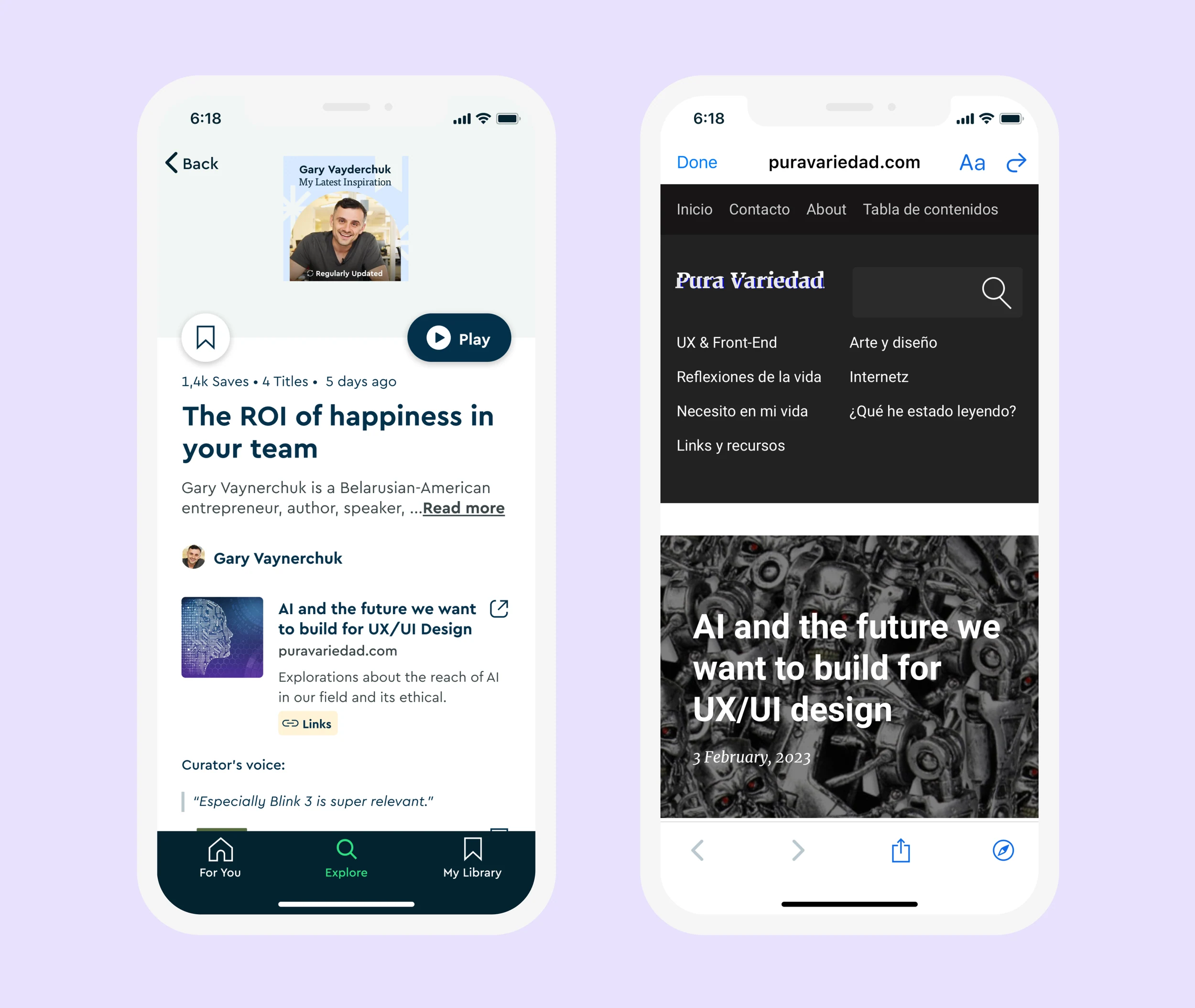 Refreshed private Space headers showing the latest titles